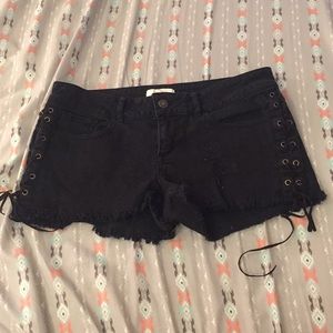 *BOGO 50%* Forever21 black shorts with side corset